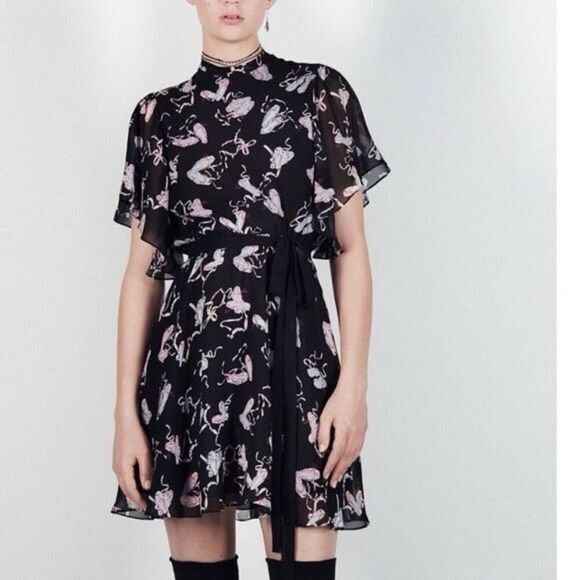 ✨ZARA STUDIO BALLET PRINT RUFFLE SZ XS/S DRESS✨ - Picture 1 of 11